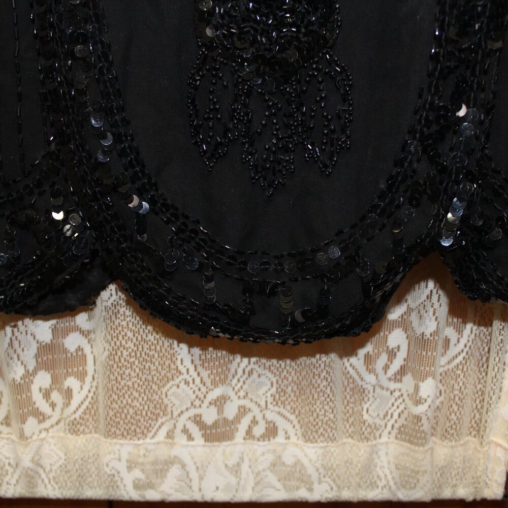 Vintage 1980's Womens Black Beaded Lillie Rubin Cocktail Dress-Size Small-PMNAT1 - Picture 5 of 13